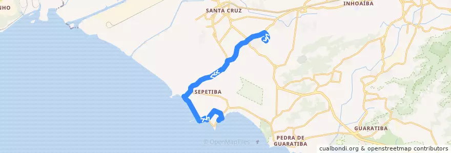 Mapa del recorrido Ônibus 872 - Cesarão → Sepetiba de la línea  en Rio de Janeiro.