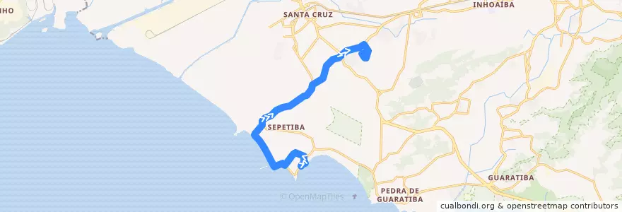 Mapa del recorrido Ônibus 872 - Sepetiba → Cesarão de la línea  en Rio de Janeiro.