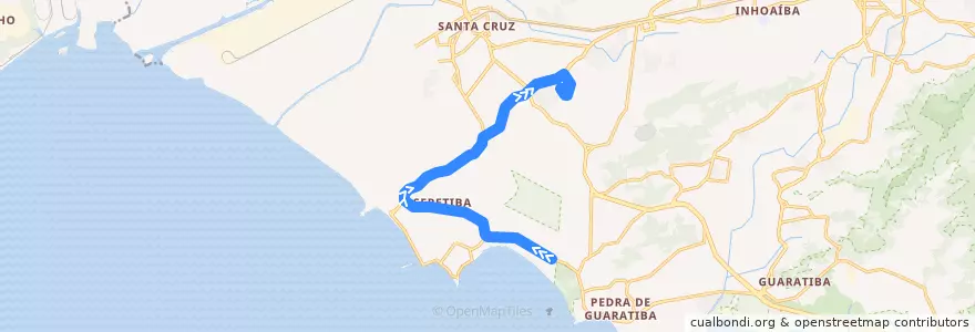 Mapa del recorrido Ônibus 871 - Sepetiba → Cesarão de la línea  en Rio de Janeiro.
