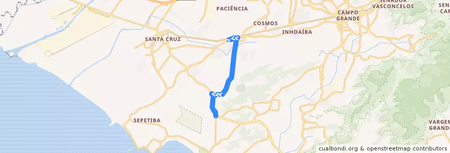 Mapa del recorrido Ônibus 897 - Paciência → Pingo d'Água de la línea  en Rio de Janeiro.