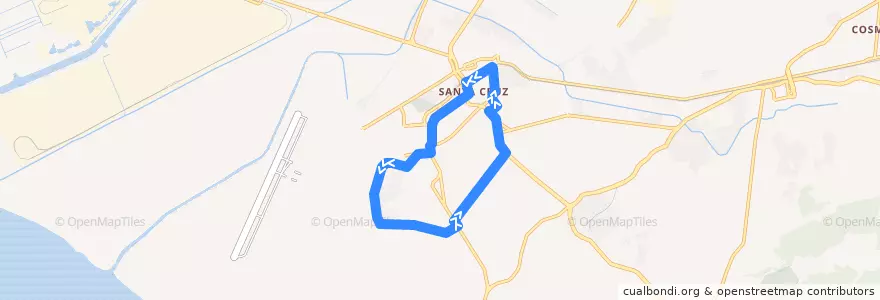 Mapa del recorrido Ônibus 892 - Santa Cruz → Vitor Dumas (via Álvaro Alberto) de la línea  en Рио-де-Жанейро.