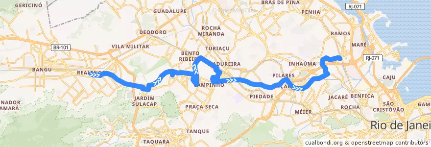 Mapa del recorrido Ônibus 917 - Realengo → Bonsucesso de la línea  en ریودو ژانیرو.
