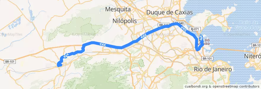 Mapa del recorrido Ônibus 936 - Fundão → Campo Grande de la línea  en 里约热内卢.