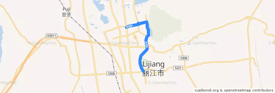 Mapa del recorrido Bus 8 to Lijiang de la línea  en 古城区.