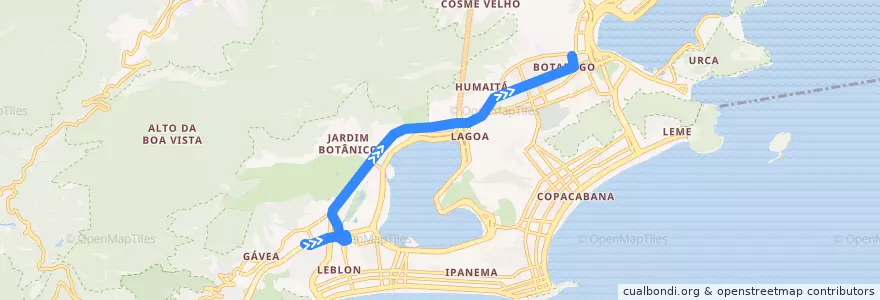 Mapa del recorrido Metrô na Superfície - Gávea → Botafogo de la línea  en Rio de Janeiro.