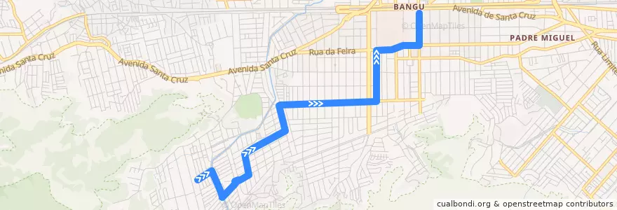 Mapa del recorrido Ônibus 814 - Rio da Prata → Bangu de la línea  en Rio de Janeiro.