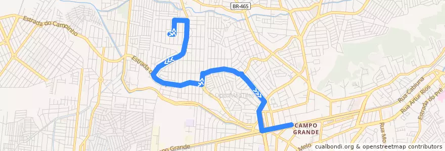 Mapa del recorrido Ônibus 824 - Vila Nova → Campo Grande de la línea  en Рио-де-Жанейро.