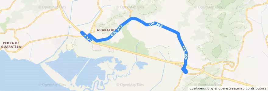 Mapa del recorrido Ônibus SPB 854 - Mato Alto → Ilha de Guaratiba de la línea  en Rio de Janeiro.
