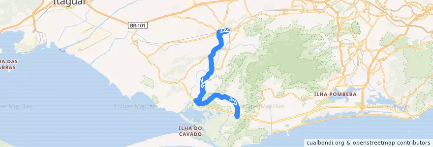 Mapa del recorrido Ônibus 854 - Campo Grande → Ilha de Guaratiba de la línea  en リオデジャネイロ.