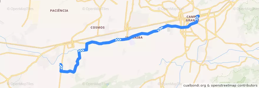 Mapa del recorrido Ônibus 873 - Paciência → Campo Grande de la línea  en Rio de Janeiro.