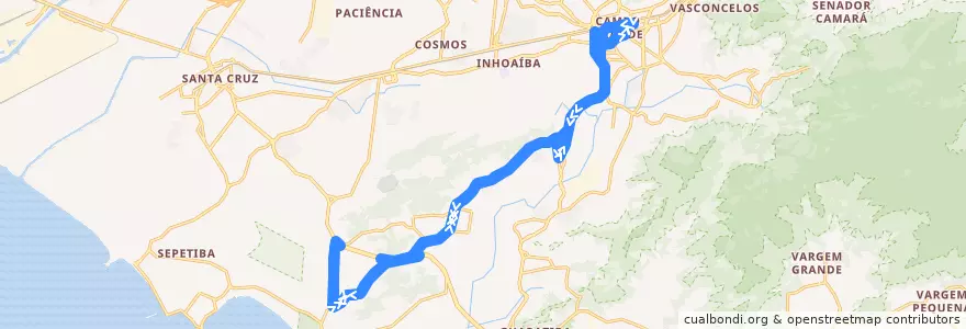 Mapa del recorrido Ônibus SV 866 - Campo Grande → Cinco Marias de la línea  en Río de Janeiro.