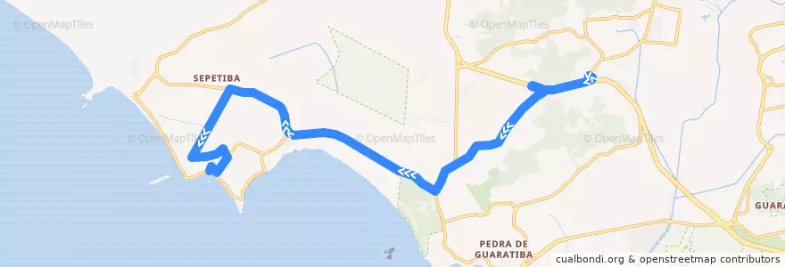 Mapa del recorrido Ônibus SP 884 - Magarça → Sepetiba de la línea  en Rio de Janeiro.