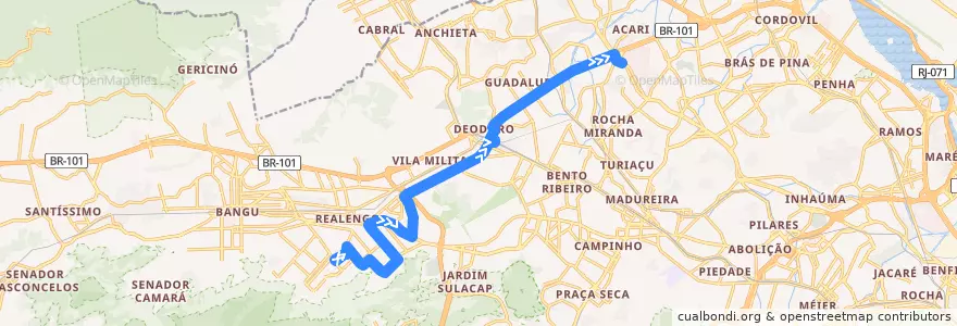 Mapa del recorrido Ônibus 755 - Realengo → Coelho Neto de la línea  en Рио-де-Жанейро.