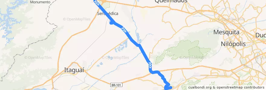 Mapa del recorrido Ônibus 739P - Santa Sofia → Campo Grande de la línea  en Região Geográfica Imediata do Rio de Janeiro.