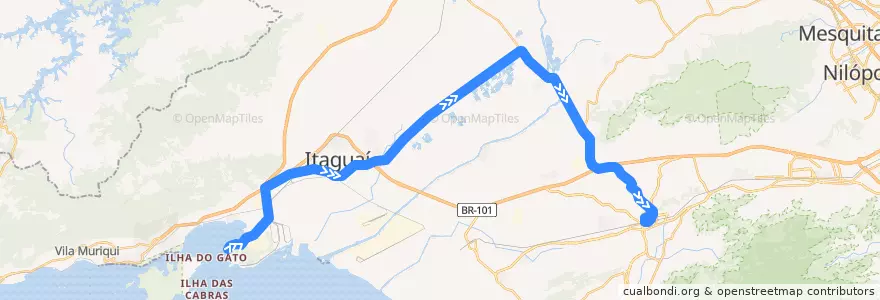 Mapa del recorrido Ônibus 738P - Ilha da Madeira → Campo Grande de la línea  en Região Geográfica Imediata do Rio de Janeiro.