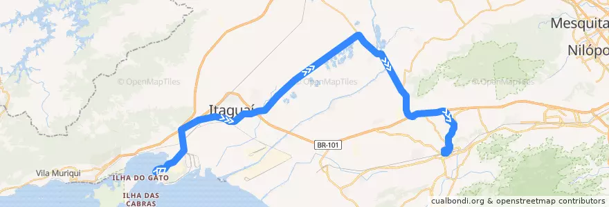 Mapa del recorrido Ônibus 738P - Ilha da Madeira → Campo Grande (via West Shopping) de la línea  en Região Geográfica Imediata do Rio de Janeiro.