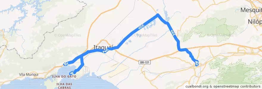 Mapa del recorrido Ônibus 738P - Campo Grande → Ilha da Madeira de la línea  en Região Geográfica Imediata do Rio de Janeiro.