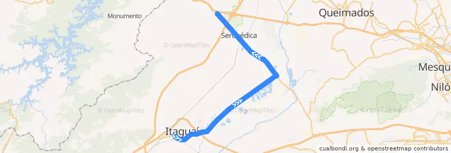 Mapa del recorrido Ônibus 436S - Itaguaí → Santa Sofia de la línea  en Região Geográfica Imediata do Rio de Janeiro.