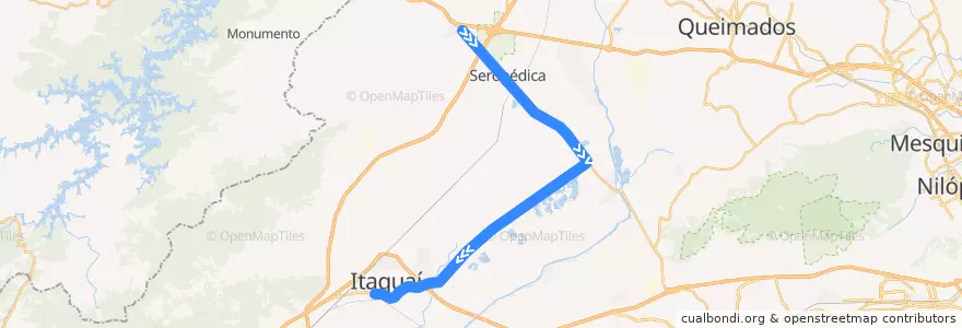 Mapa del recorrido Ônibus 436S - Santa Sofia → Itaguaí de la línea  en Região Geográfica Imediata do Rio de Janeiro.