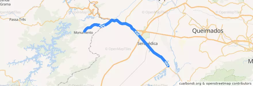 Mapa del recorrido Ônibus 438P - Seropédica → Cacaria de la línea  en リオ デ ジャネイロ.