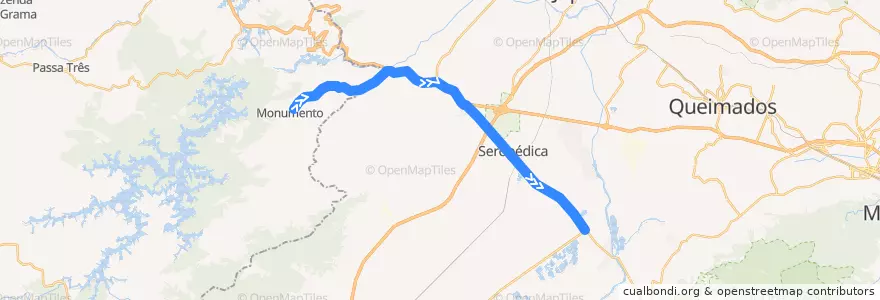 Mapa del recorrido Ônibus 438P - Cacaria → Seropédica de la línea  en Rio de Janeiro.