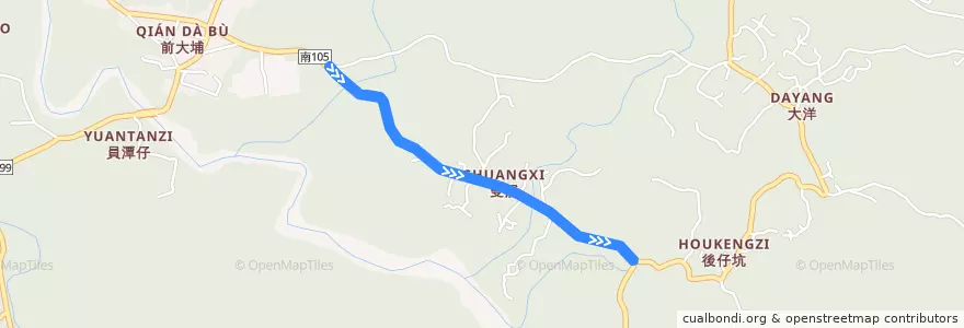 Mapa del recorrido 黃11-2(繞駛雙溪_往程) de la línea  en 東山區.