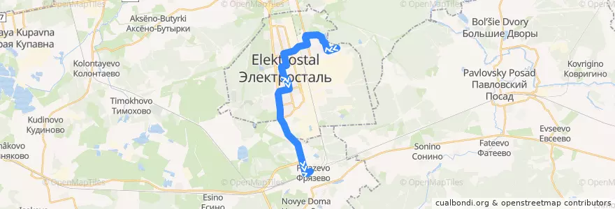 Mapa del recorrido Автобус 60 de la línea  en городской округ Электросталь.