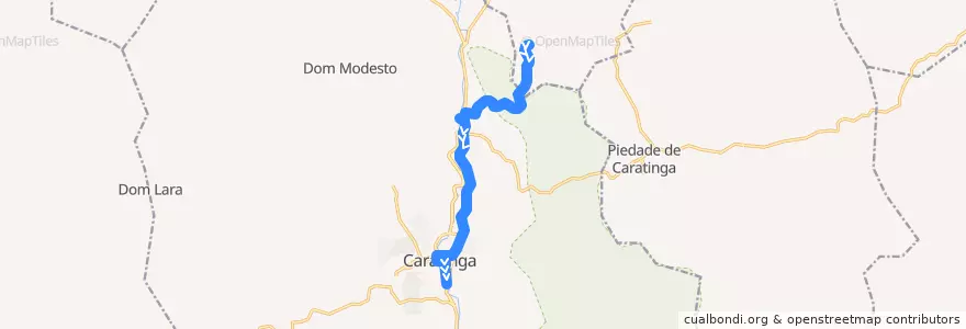 Mapa del recorrido U01 - Aeroporto/Limoeiro de la línea  en Caratinga.