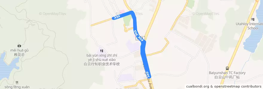 Mapa del recorrido 923路(翠竹园总站环线) de la línea  en 白云区.