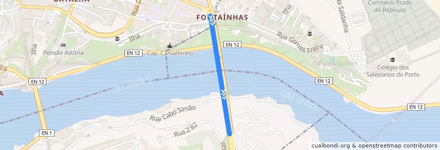 Mapa del recorrido 904: Bolhão => Coimbrões de la línea  en Porto.