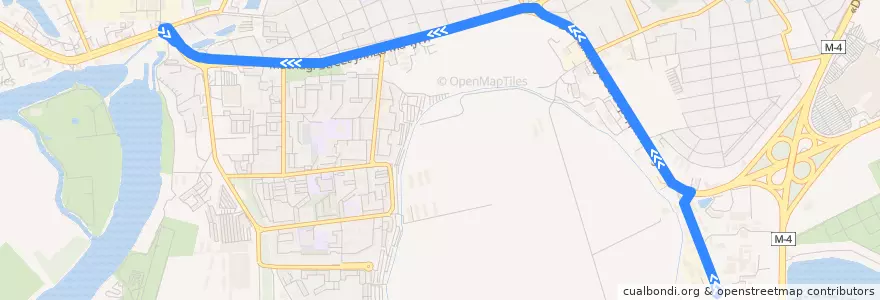 Mapa del recorrido Автобус №43: ул. Заводская => Краснодарская ТЭЦ de la línea  en городской округ Краснодар.