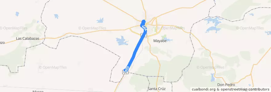 Mapa del recorrido Holguín 209 Aeropuerto - Capdevila de la línea  en Holguín.