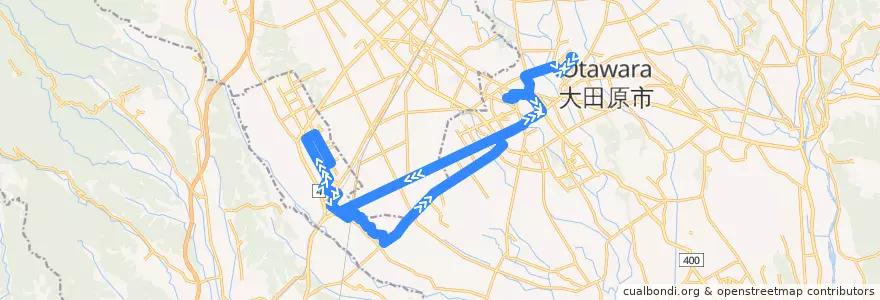 Mapa del recorrido 大田原市営バス野崎方面循環線（一区先回り） de la línea  en 大田原市.