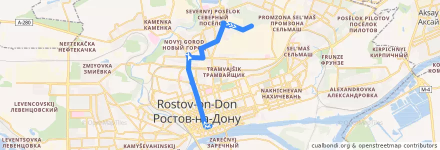 Mapa del recorrido Автобус №2 Автосборочный - Центральный рынок de la línea  en Rostov-on-Don.