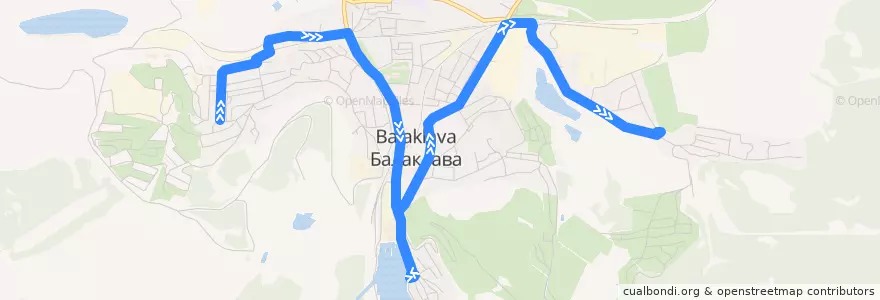 Mapa del recorrido Автобус №27: Кадыковский комбинат - 2-е отделение Золотой Балки de la línea  en Балаклавский округ.