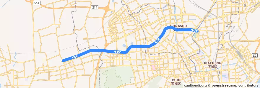 Mapa del recorrido 杭州地铁5号线 de la línea  en Hangzhou.