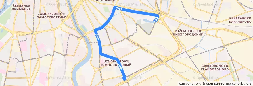 Mapa del recorrido Трамвай 35: Новоконная площадь => 2-я улица Машиностроения de la línea  en Moskou.