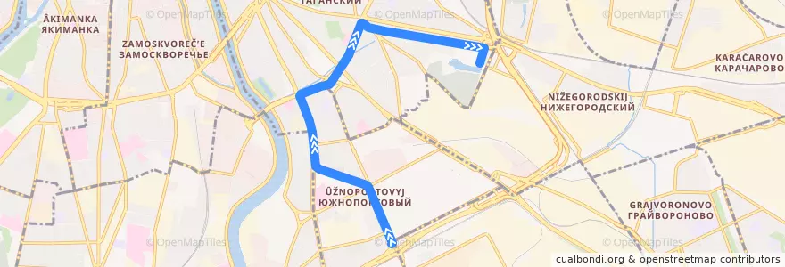 Mapa del recorrido Трамвай 35: 2-я улица Машиностроения => Новоконная площадь de la línea  en Москва.