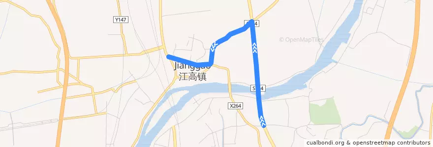 Mapa del recorrido 977路[石井(滘心村)总站-江高总站] de la línea  en 白云区.
