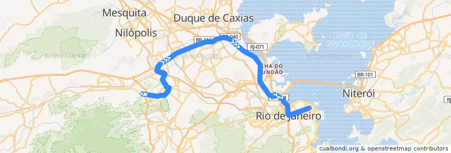 Mapa del recorrido Ônibus SR 300 - Sulacap → Candelária de la línea  en Rio de Janeiro.