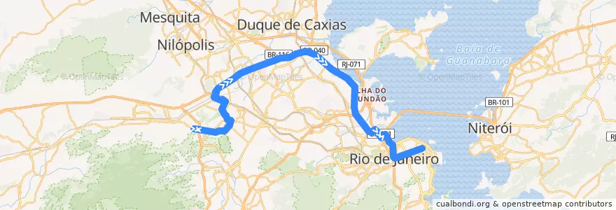 Mapa del recorrido Ônibus 300 - Sulacap → Candelária de la línea  en Rio de Janeiro.