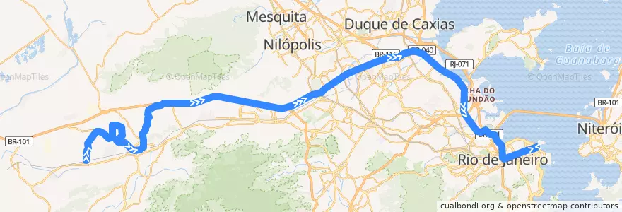 Mapa del recorrido Ônibus 358 - Cosmos → Candelária de la línea  en リオデジャネイロ.