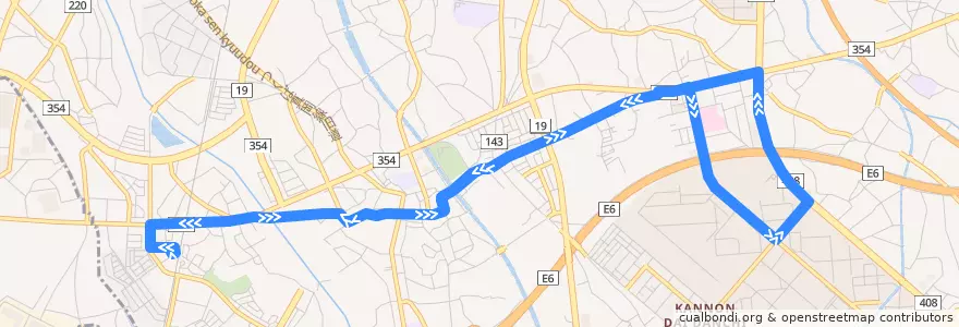 Mapa del recorrido 関東鉄道バス80系統 みどりの駅⇒農林団地循環 de la línea  en 筑波市.