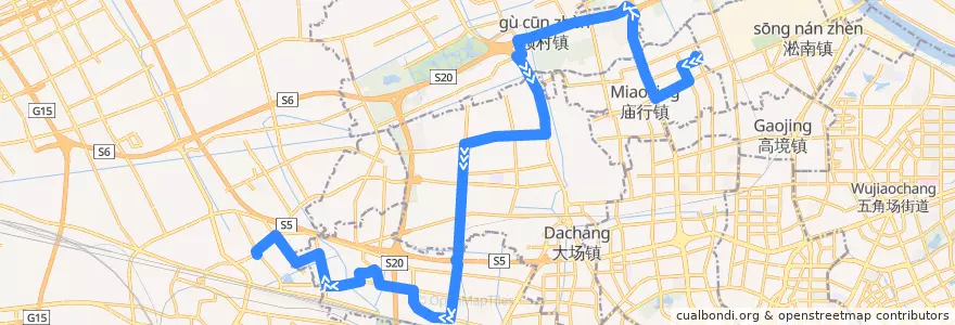 Mapa del recorrido 828路 方向南翔汽车站 de la línea  en 上海市.