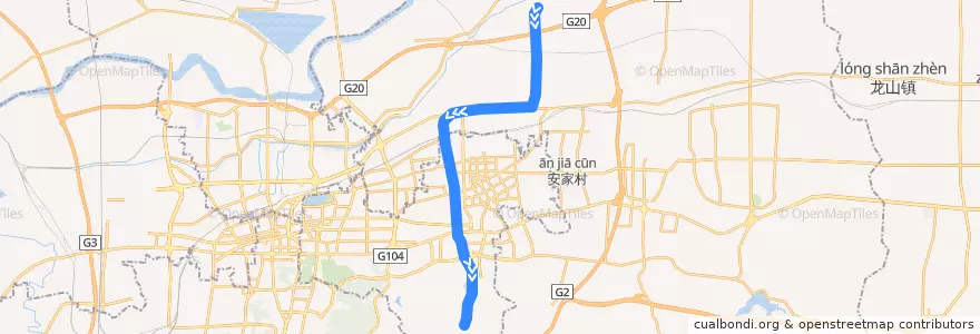 Mapa del recorrido 济南轨道交通3号线 de la línea  en Jinan City.