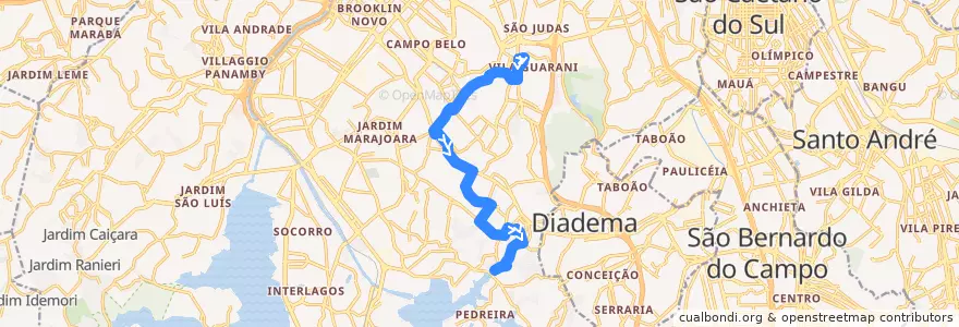 Mapa del recorrido 5759-31 Pq. Primavera de la línea  en São Paulo.
