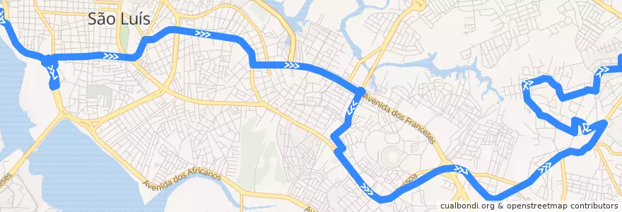 Mapa del recorrido Piquizeiro / Pão de Açucar / TPG(Sentido Bairro) de la línea  en 圣路易斯.