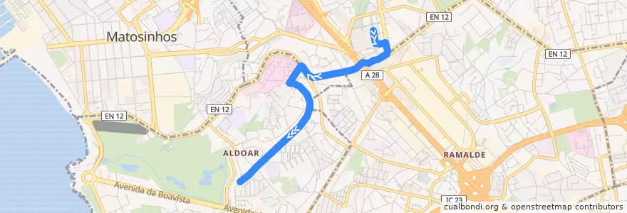 Mapa del recorrido 504: Norteshopping =>Boavista de la línea  en Área Metropolitana do Porto.