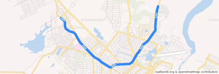 Mapa del recorrido Linha Norte (Cohab III->Novo Recanto) de la línea  en Sobral.