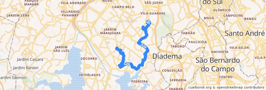 Mapa del recorrido 5018-31 Shop. Interlagos de la línea  en Сан Паулу.